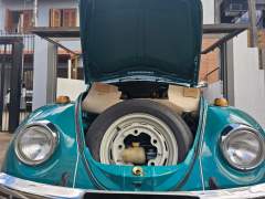 FUSCA 1300 1974 NA RARA COR VERDE MARÍTIMO, COM INTERIOR ORIGINAL NA COR AREIA, CARRO EM PERFEITO ESTADO DE ORIGINALIDADE, COM APENAS 105.000 KM ORIGINAIS imagem 15